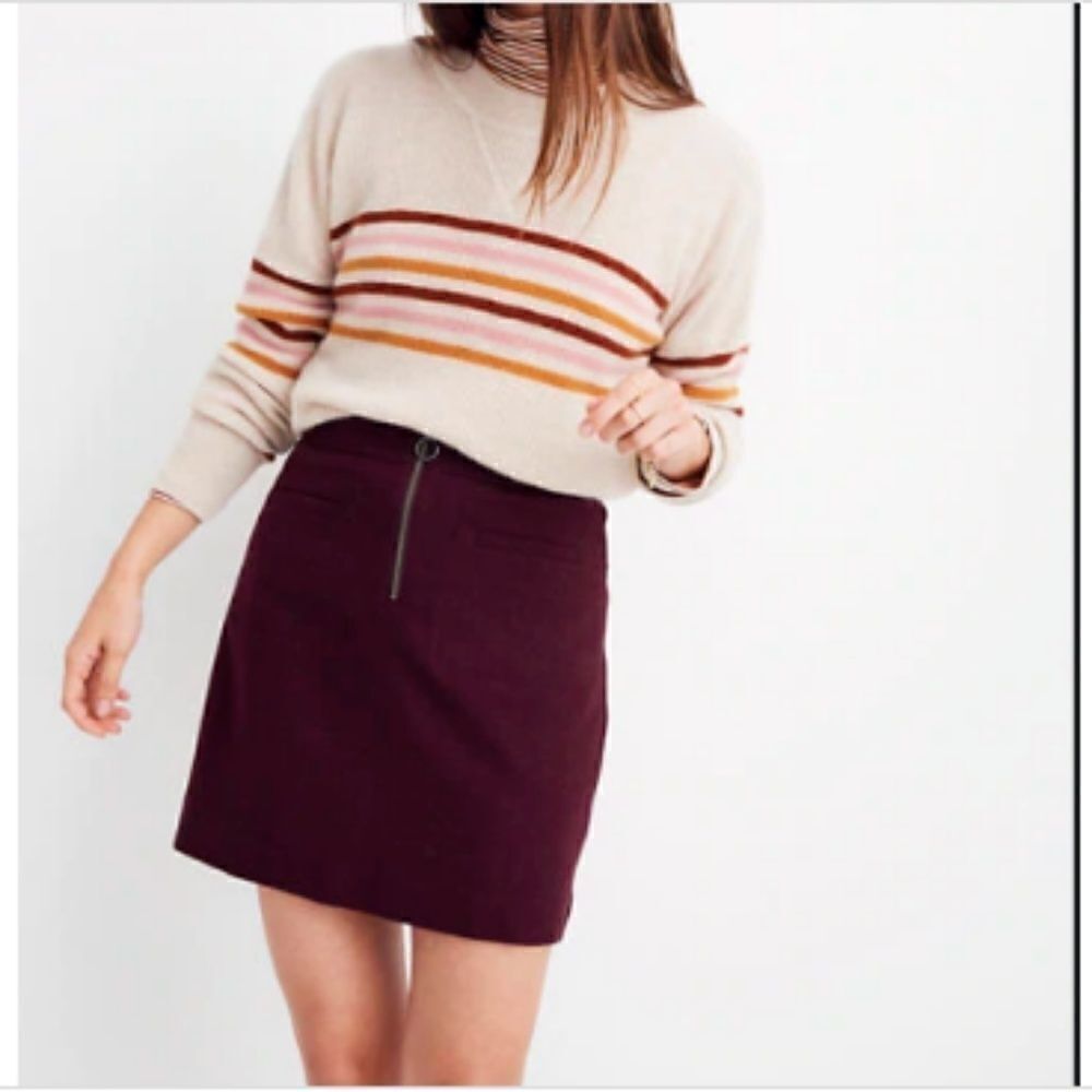 Madewell
Fireside Mini Skirt Plus Size Burgundy A Line Retro Wool Blend